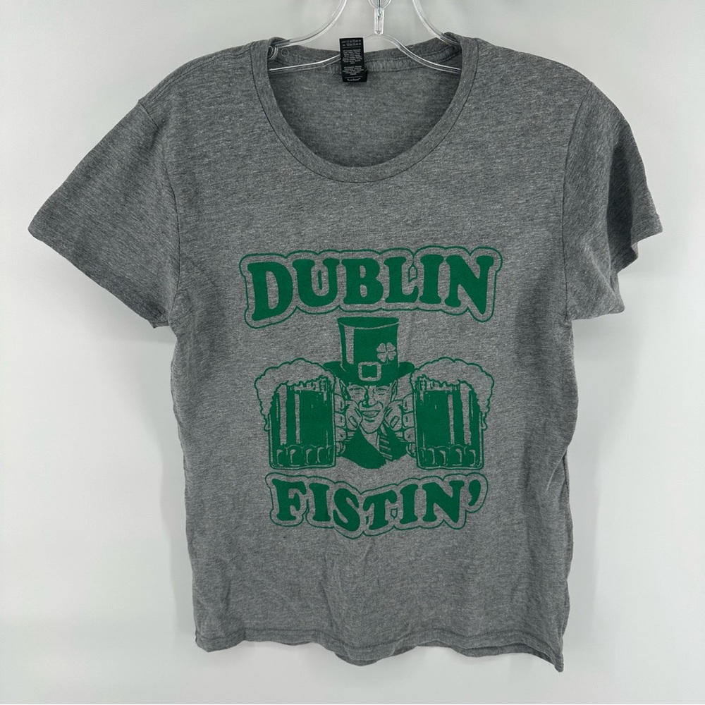 Irish Ireland St. Patrick’s day Dublin Fistin Novelty Print Graphic Tshirt Beer